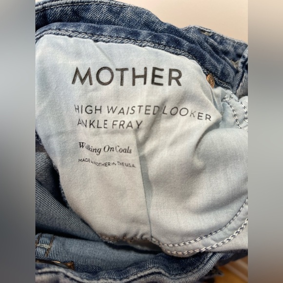 MOTHER Jeans Women’s Size 25 High Waisted Looker Ankle Fray in Walking on Coals - Picture 10 of 14